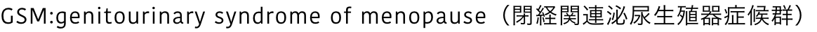 GSM：genitourinary syndrome of menopause（閉経関連泌尿生殖器症候群）